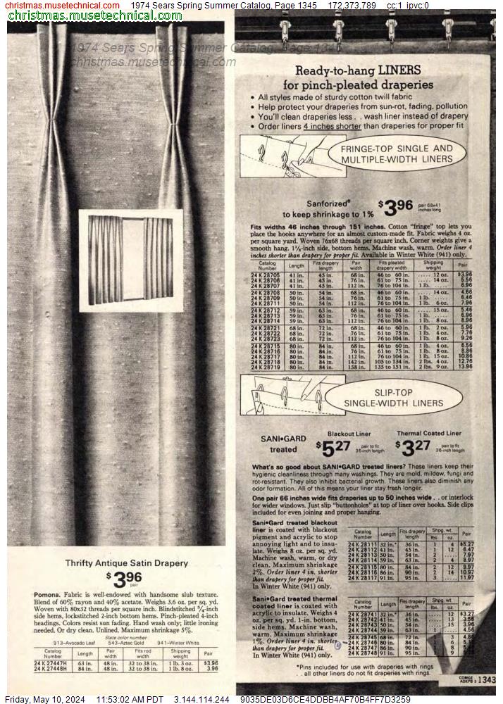 1974 Sears Spring Summer Catalog, Page 1345