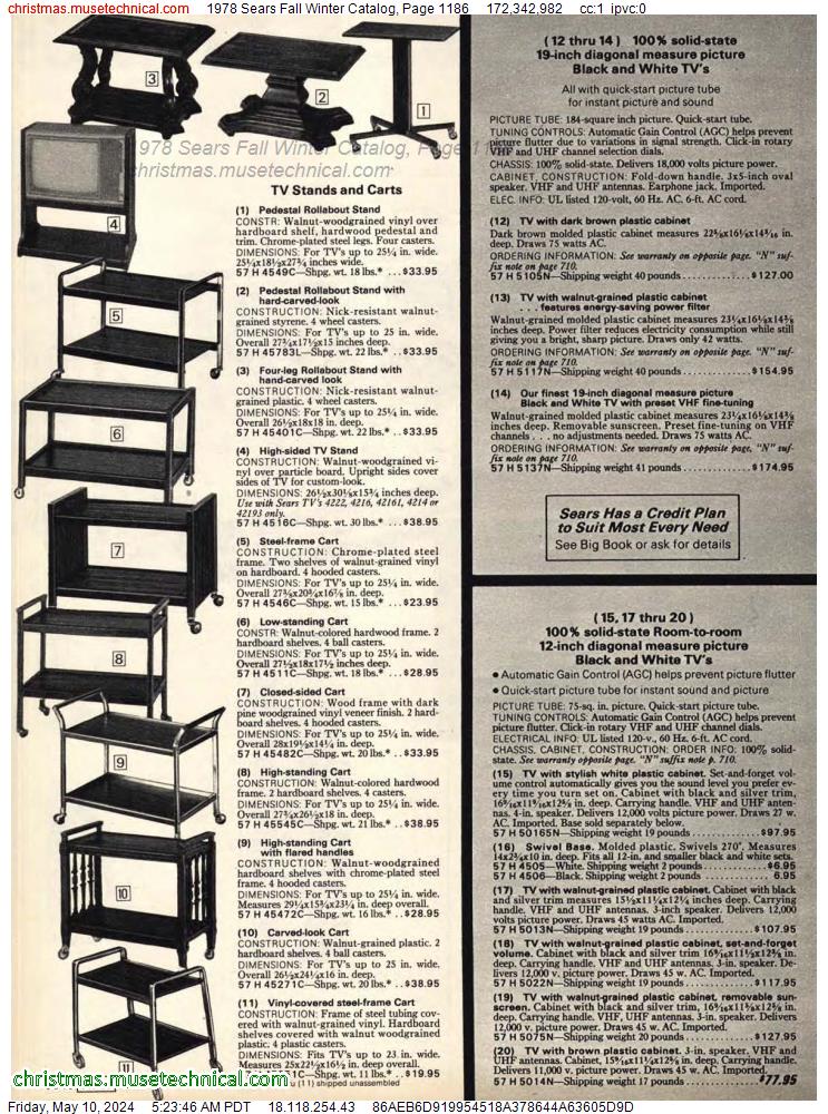 1978 Sears Fall Winter Catalog, Page 1186
