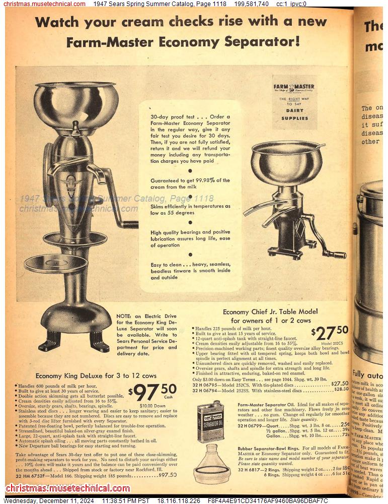 1947 Sears Spring Summer Catalog, Page 1118