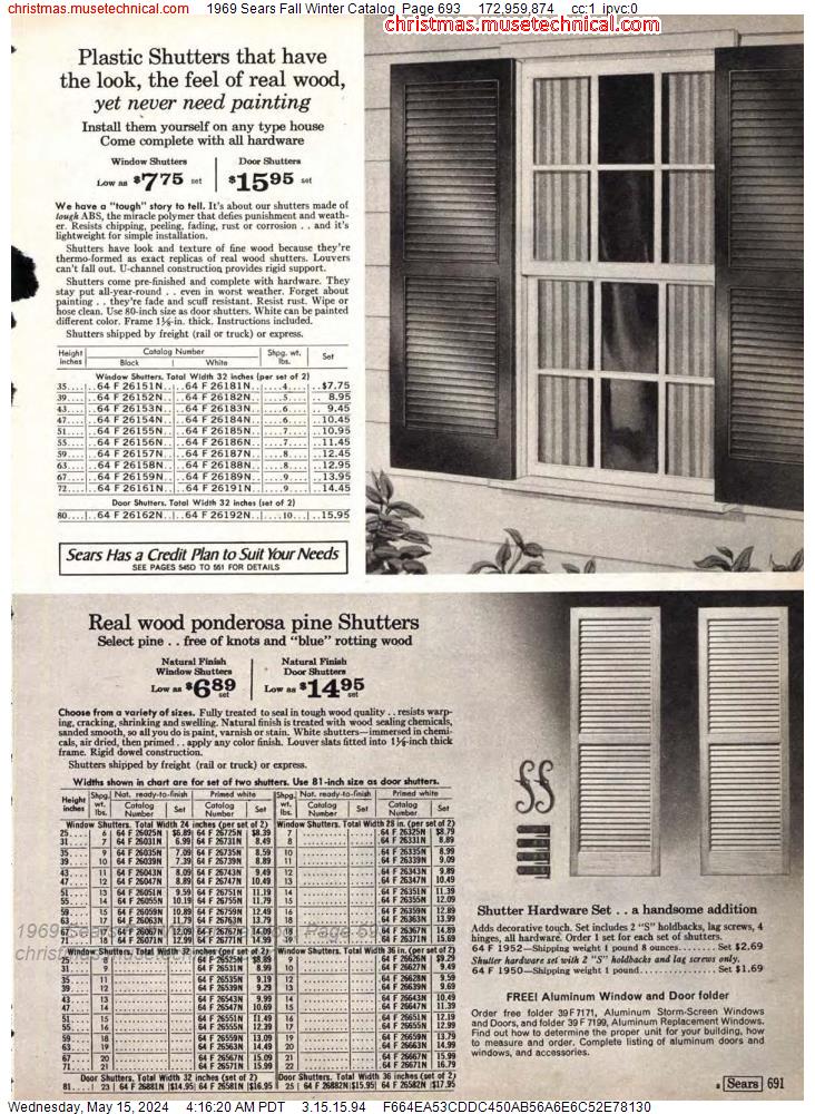 1969 Sears Fall Winter Catalog, Page 693