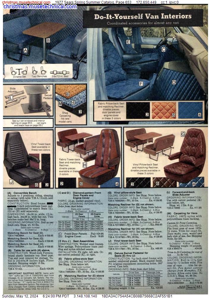 1977 Sears Spring Summer Catalog, Page 653