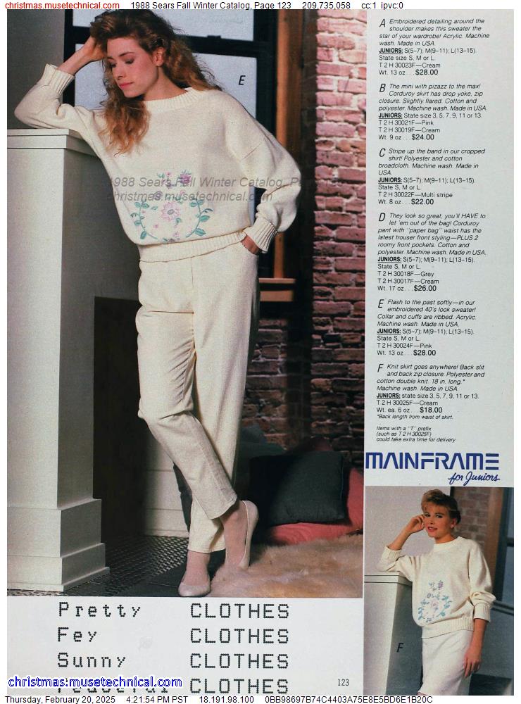 1988 Sears Fall Winter Catalog, Page 123