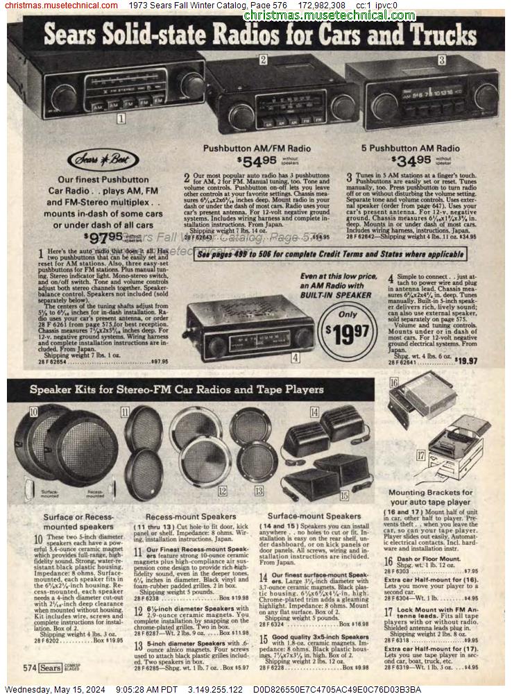 1973 Sears Fall Winter Catalog, Page 576