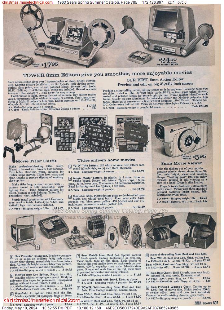 1963 Sears Spring Summer Catalog, Page 785