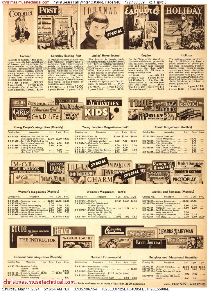 1949 Sears Fall Winter Catalog, Page 946
