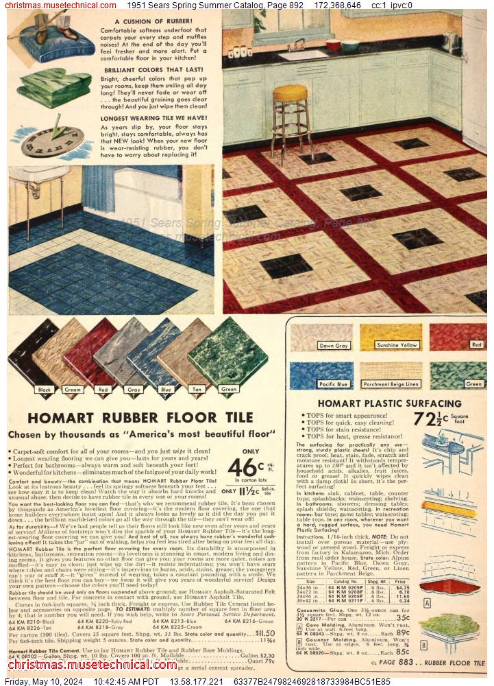 1951 Sears Spring Summer Catalog, Page 892