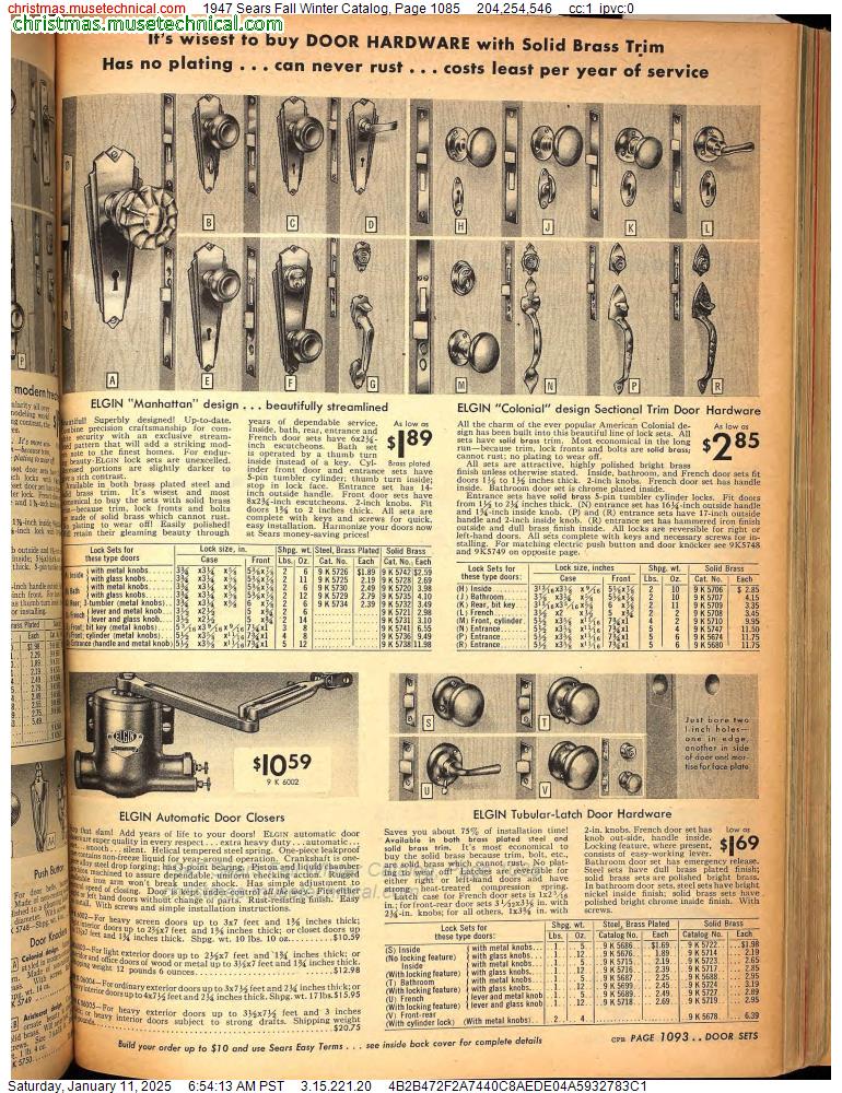 1947 Sears Fall Winter Catalog, Page 1085