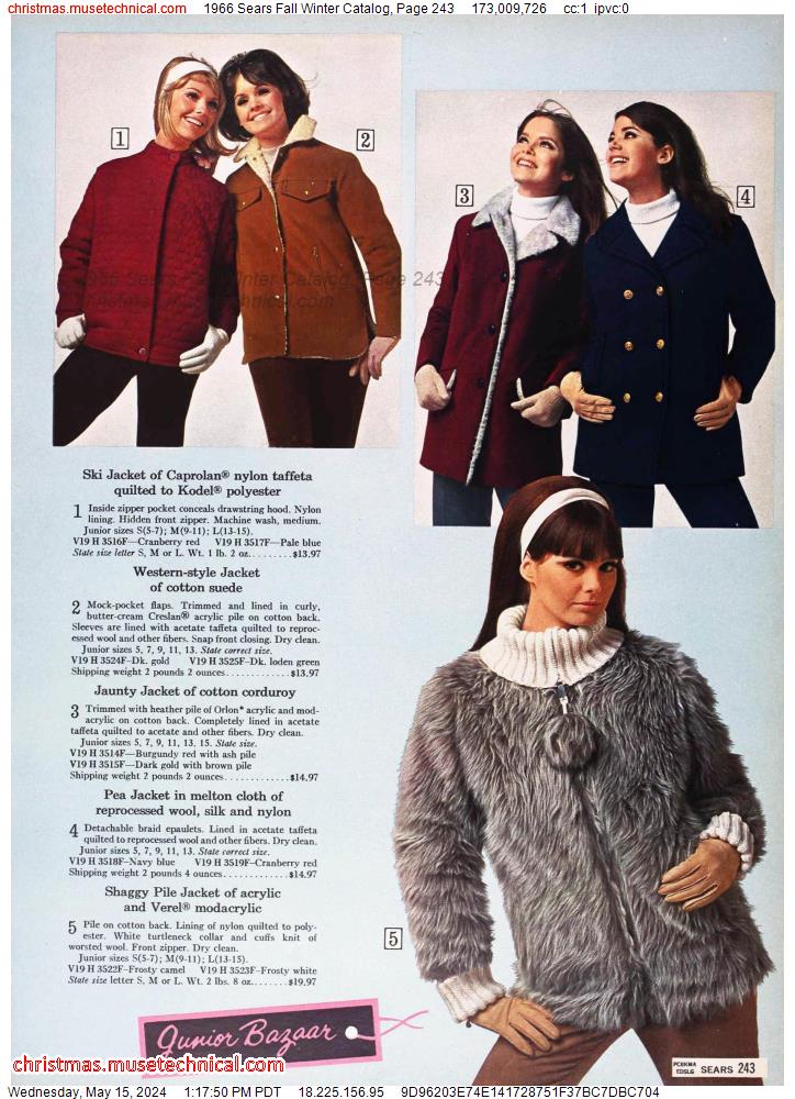 1966 Sears Fall Winter Catalog, Page 243