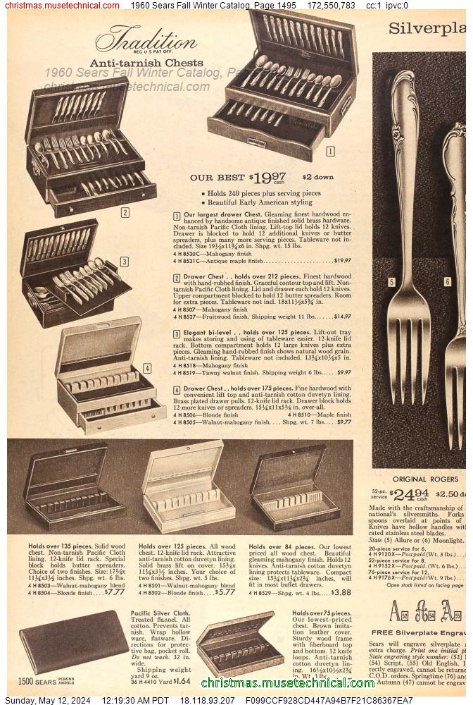 1960 Sears Fall Winter Catalog, Page 1495