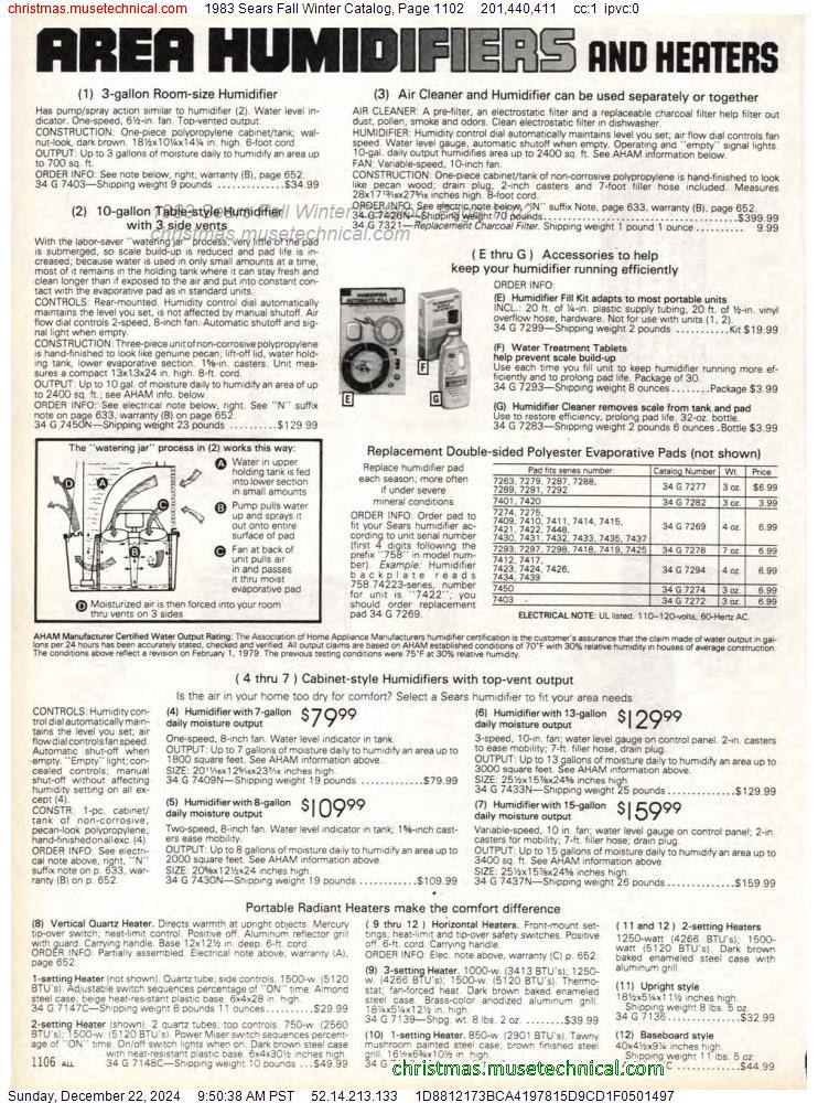 1983 Sears Fall Winter Catalog, Page 1102