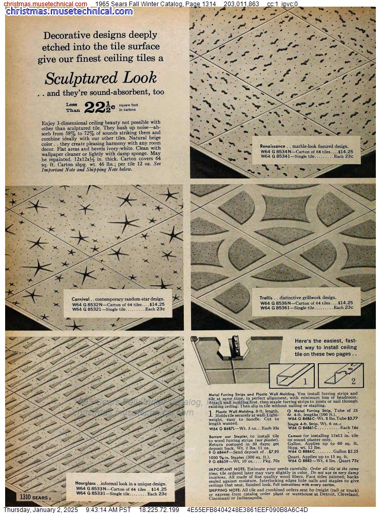 1965 Sears Fall Winter Catalog, Page 1314