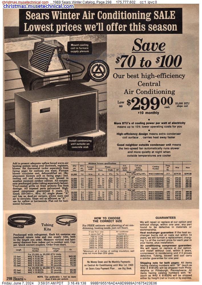 1969 Sears Winter Catalog, Page 298