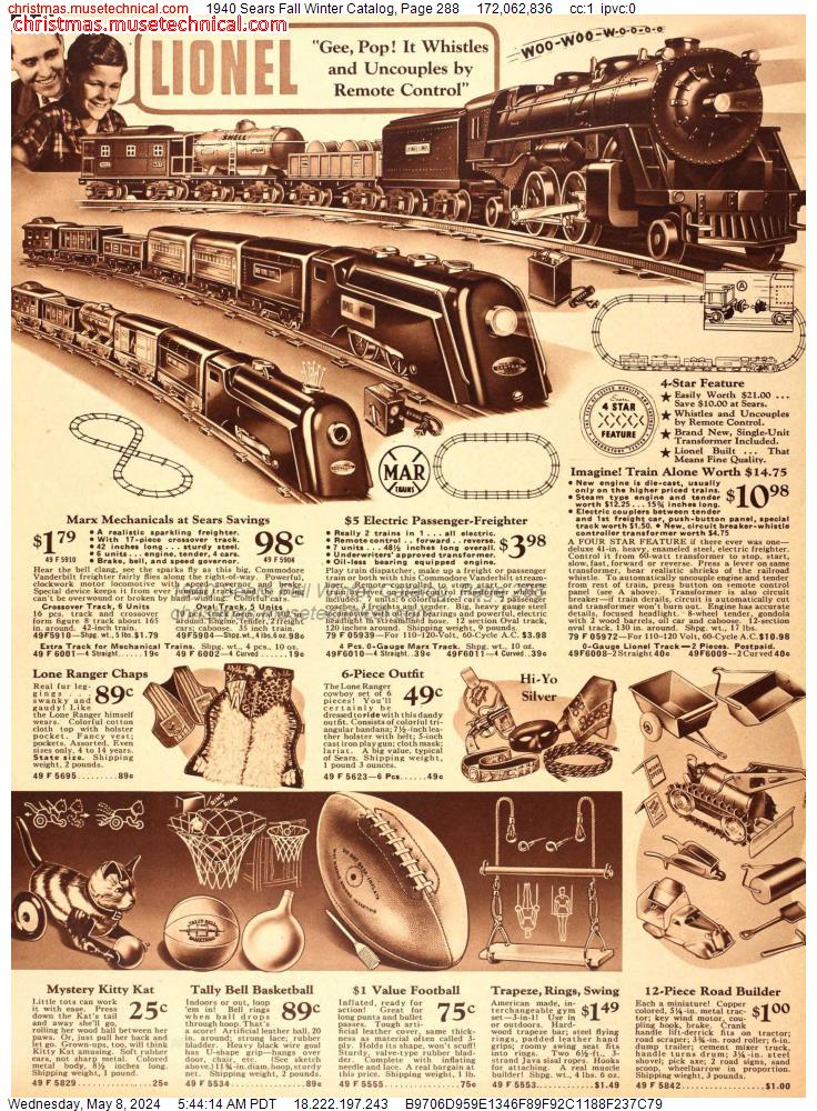 1940 Sears Fall Winter Catalog, Page 288