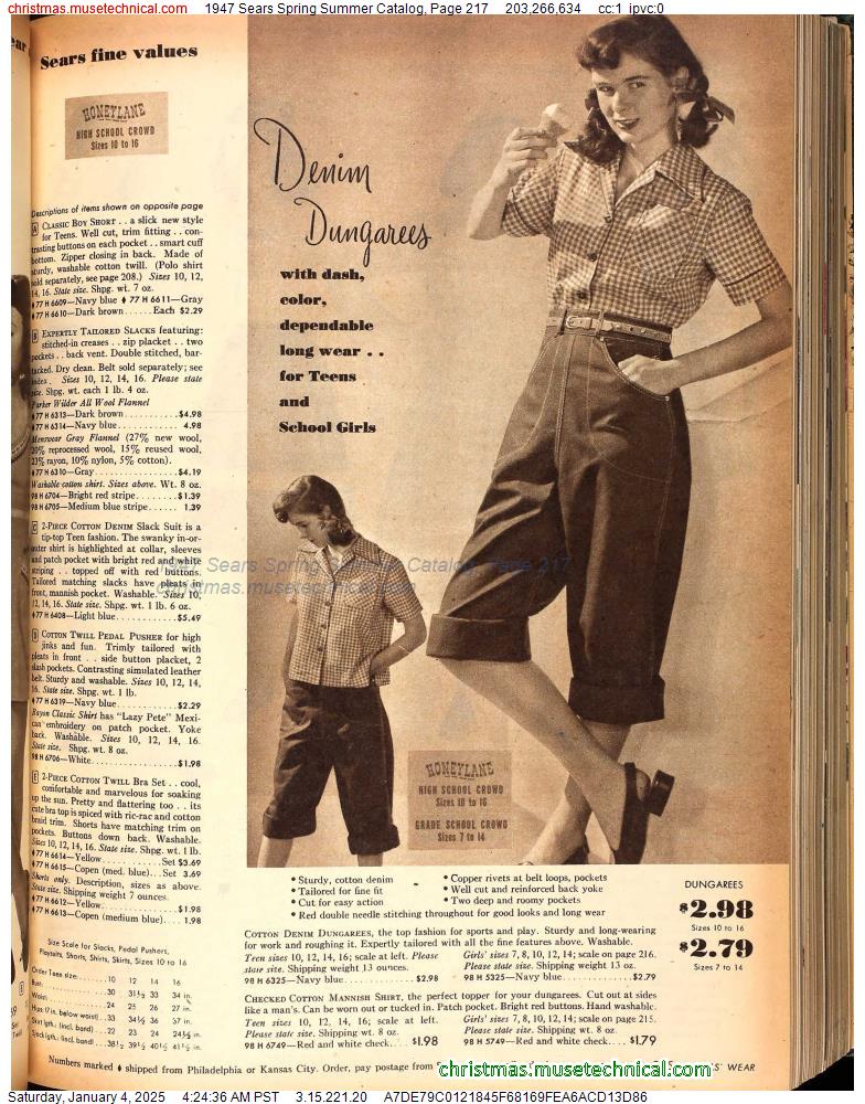 1947 Sears Spring Summer Catalog, Page 217