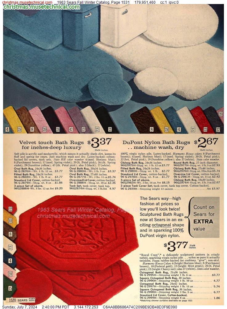 1963 Sears Fall Winter Catalog, Page 1531