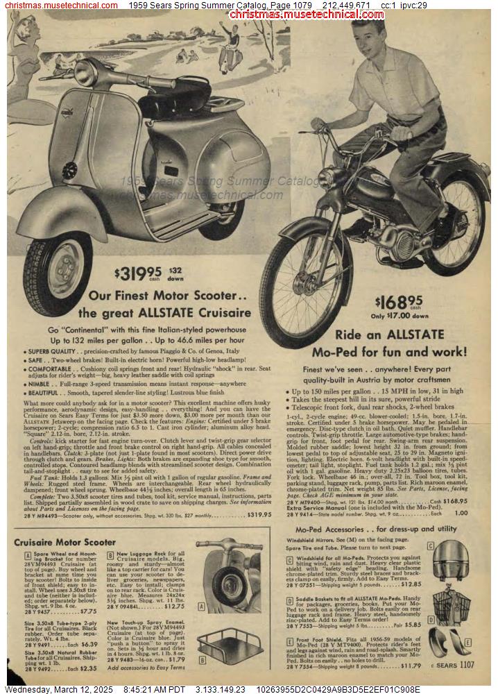 1959 Sears Spring Summer Catalog, Page 1079