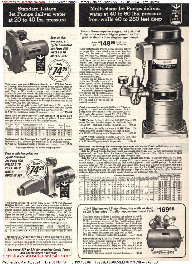 1975 Sears Spring Summer Catalog, Page 855
