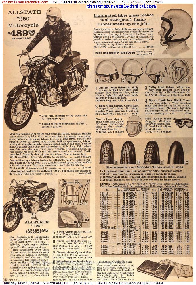 1963 Sears Fall Winter Catalog, Page 943