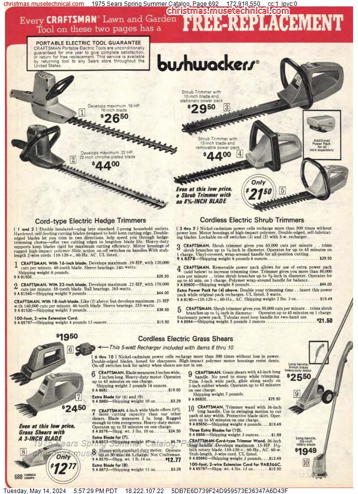 1975 Sears Spring Summer Catalog, Page 692