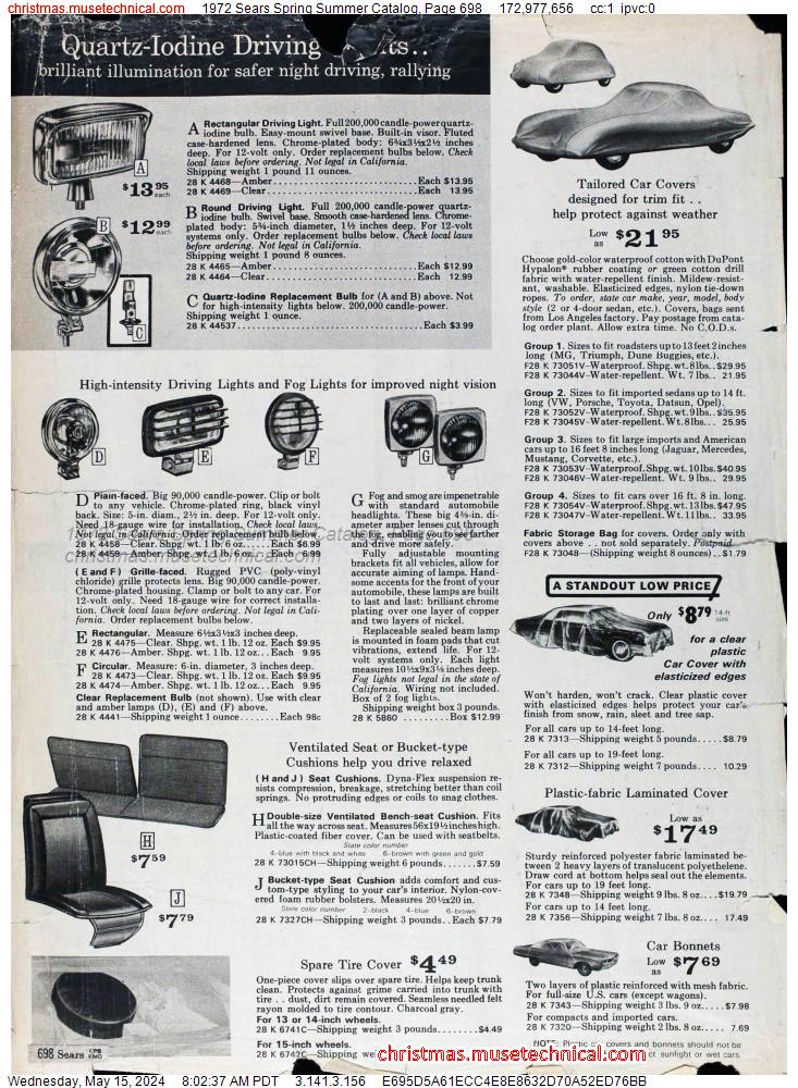 1972 Sears Spring Summer Catalog, Page 698