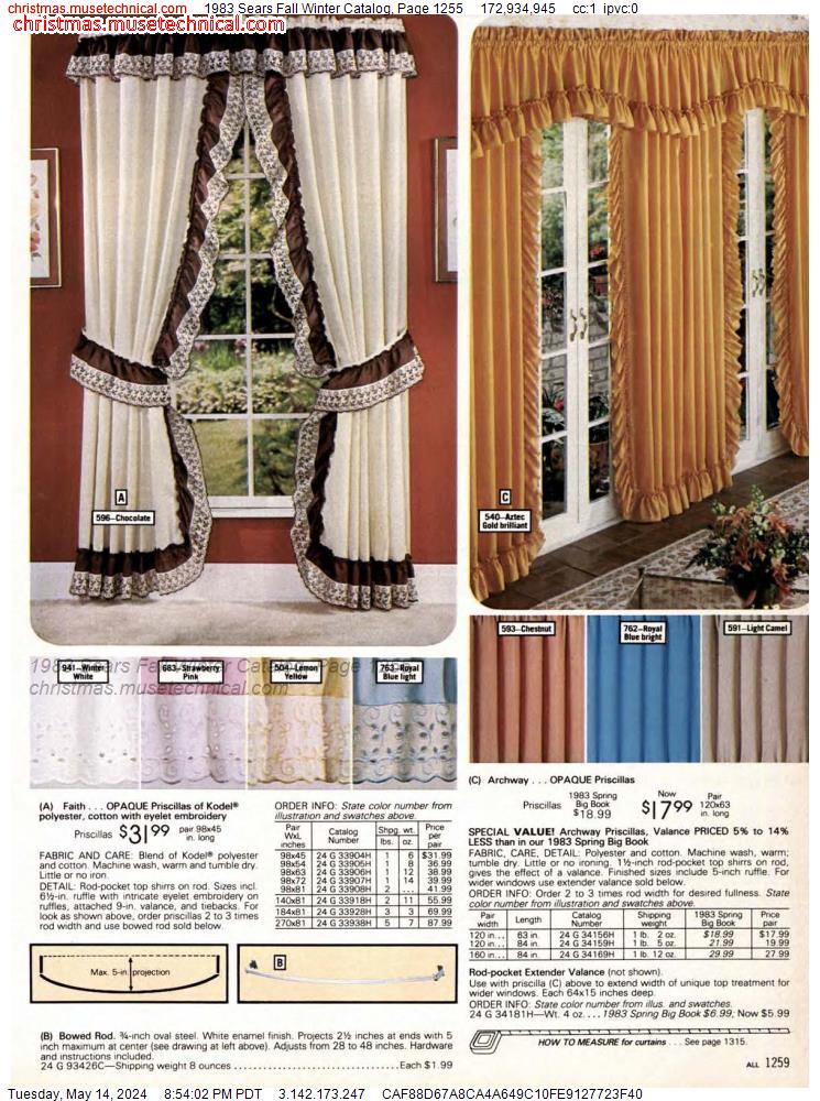 1983 Sears Fall Winter Catalog, Page 1255