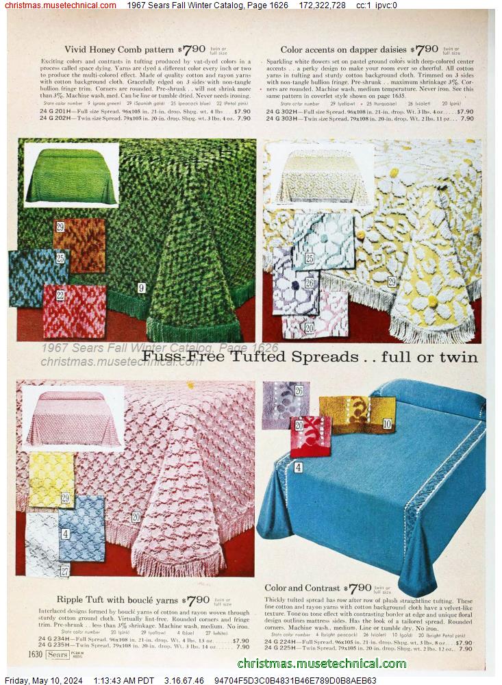 1967 Sears Fall Winter Catalog, Page 1626