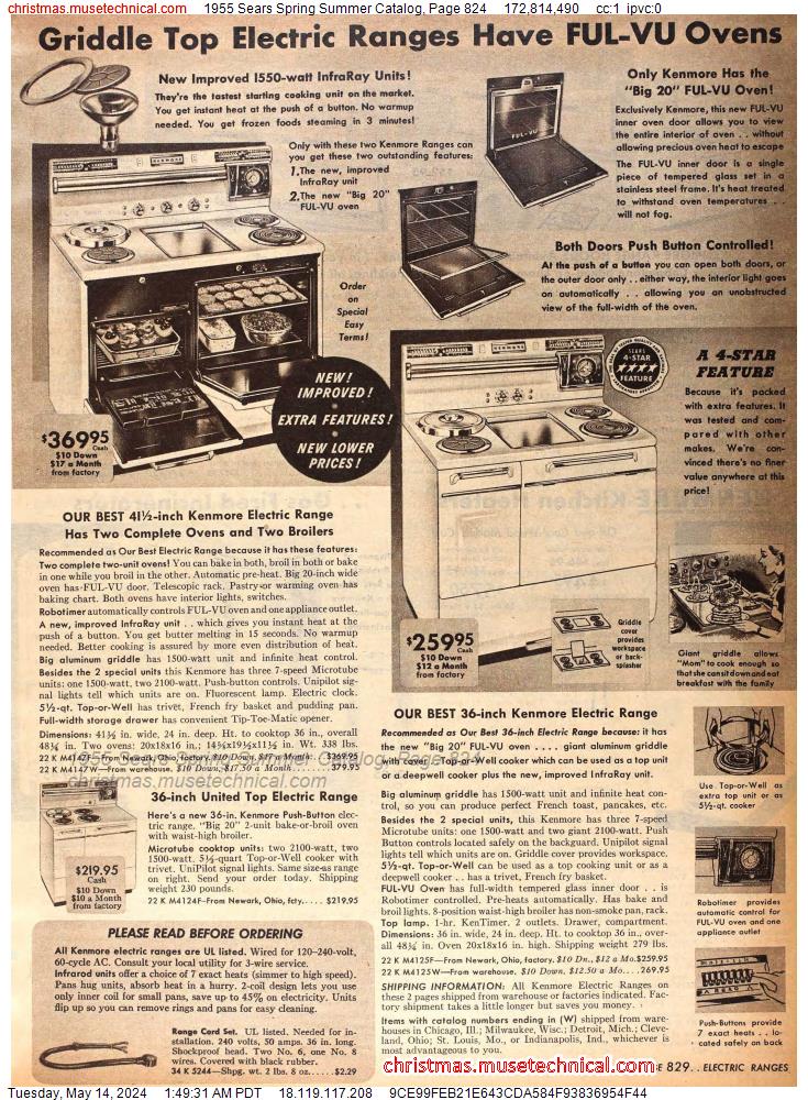 1955 Sears Spring Summer Catalog, Page 824
