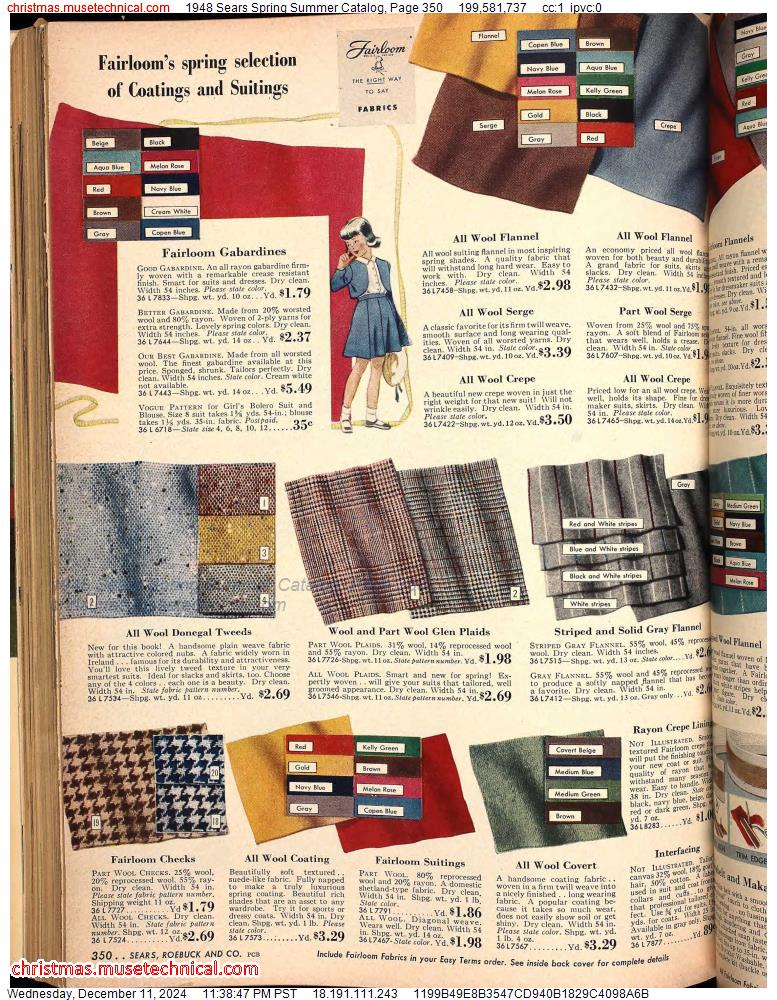 1948 Sears Spring Summer Catalog, Page 350