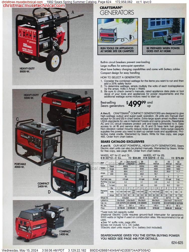 1992 Sears Spring Summer Catalog, Page 624