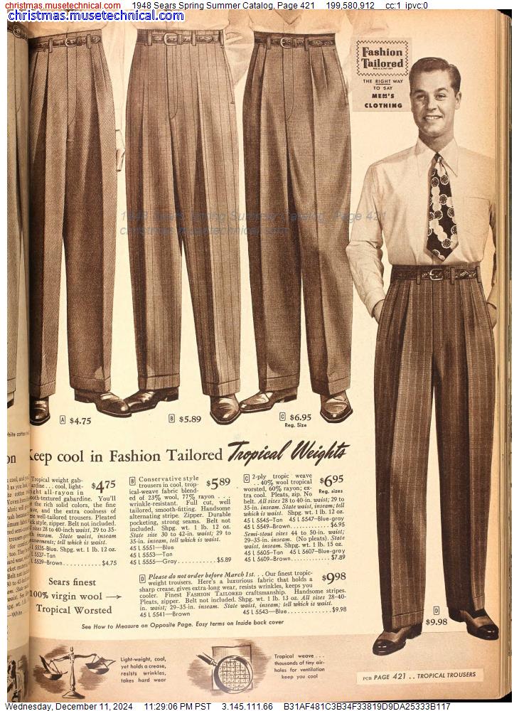 1948 Sears Spring Summer Catalog, Page 421