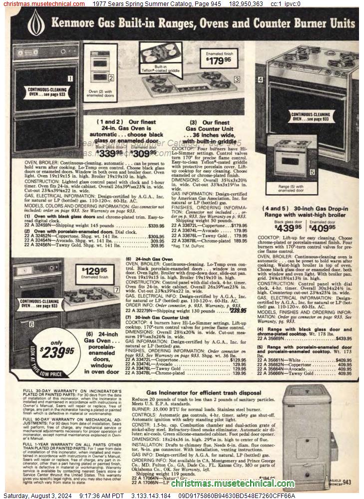 1977 Sears Spring Summer Catalog, Page 945