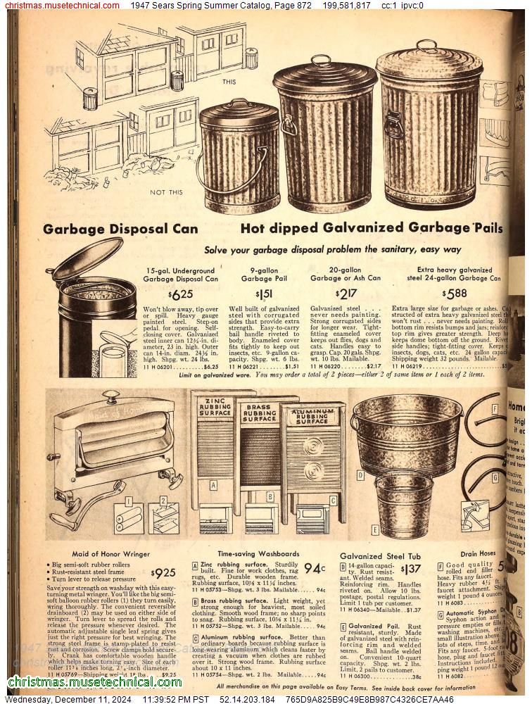 1947 Sears Spring Summer Catalog, Page 872