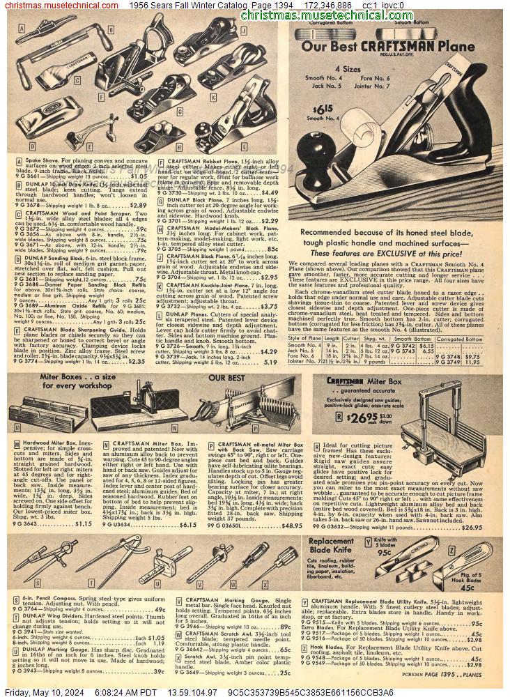 1956 Sears Fall Winter Catalog, Page 1394
