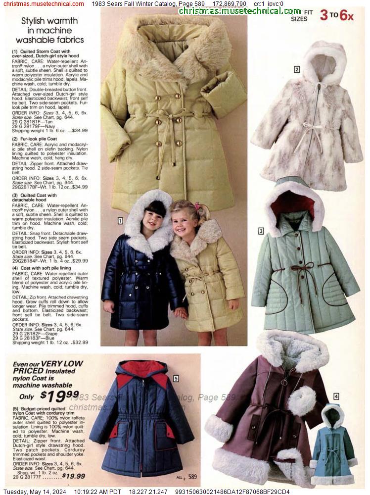 1983 Sears Fall Winter Catalog, Page 589