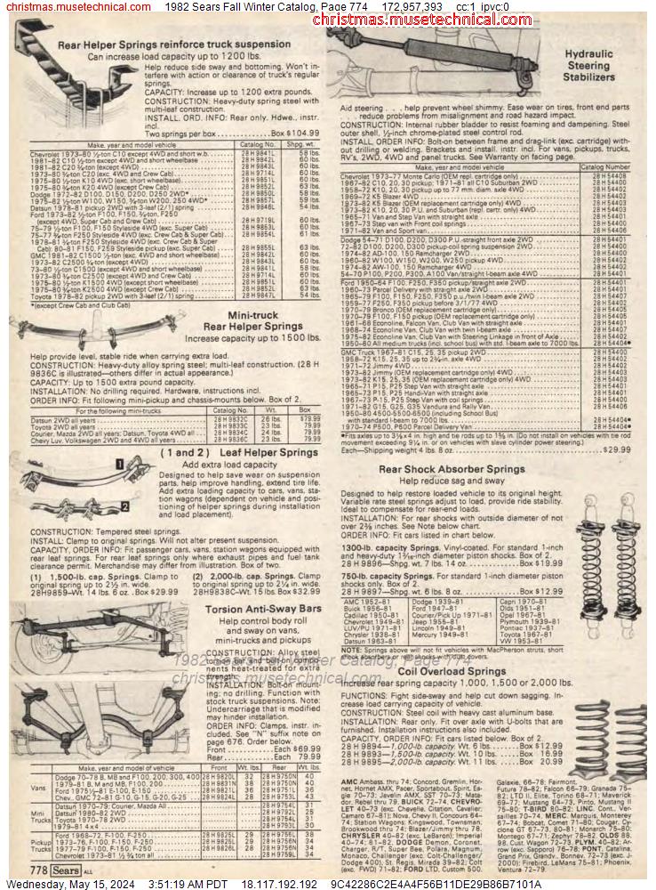 1982 Sears Fall Winter Catalog, Page 774