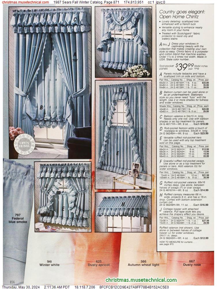 1987 Sears Fall Winter Catalog, Page 871