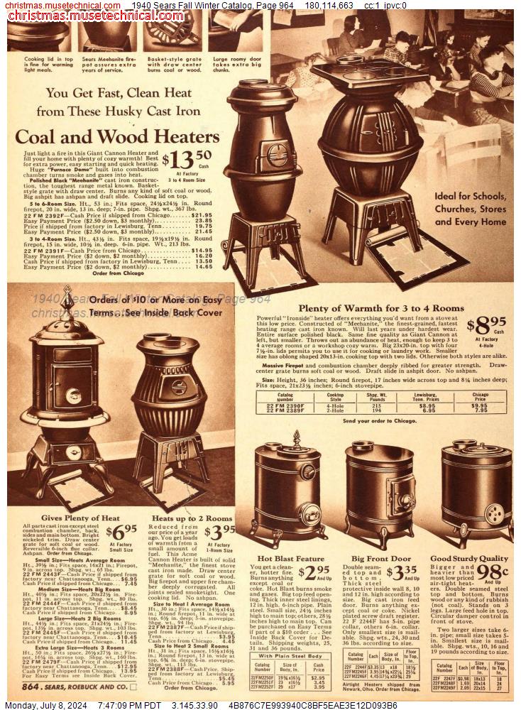 1940 Sears Fall Winter Catalog, Page 964