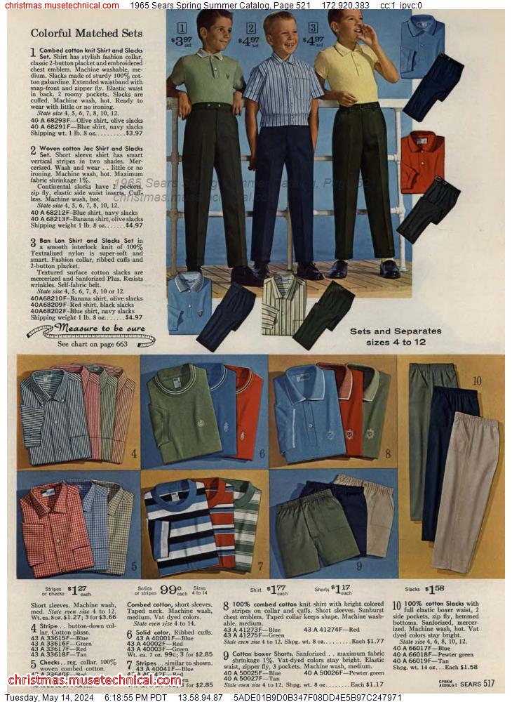 1965 Sears Spring Summer Catalog, Page 521