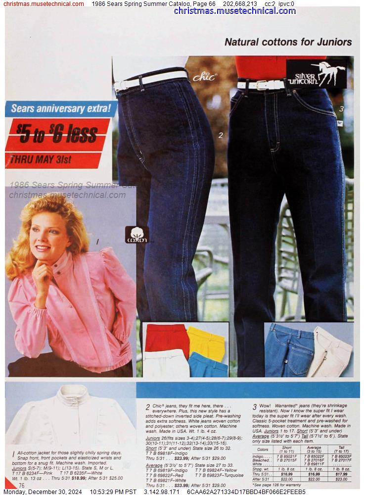 1986 Sears Spring Summer Catalog, Page 66