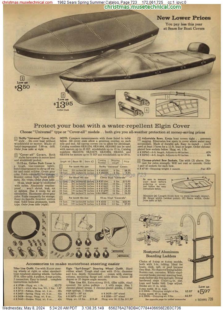 1962 Sears Spring Summer Catalog, Page 723