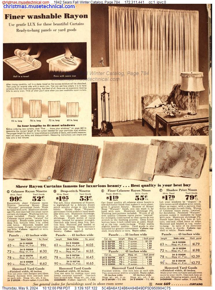 1942 Sears Fall Winter Catalog, Page 784
