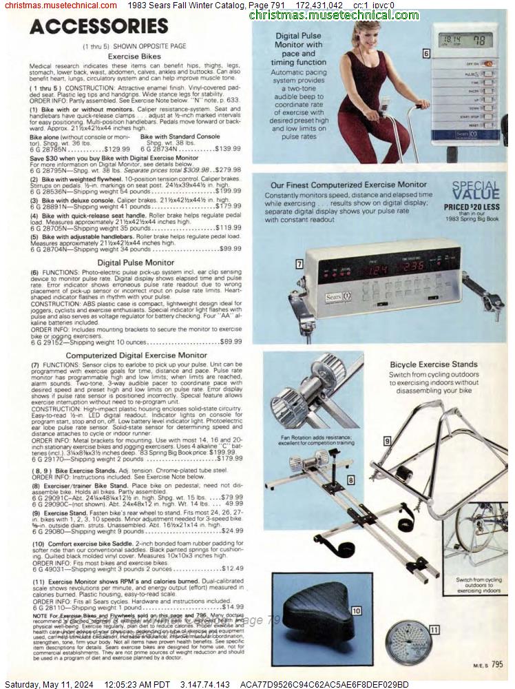 1983 Sears Fall Winter Catalog, Page 791