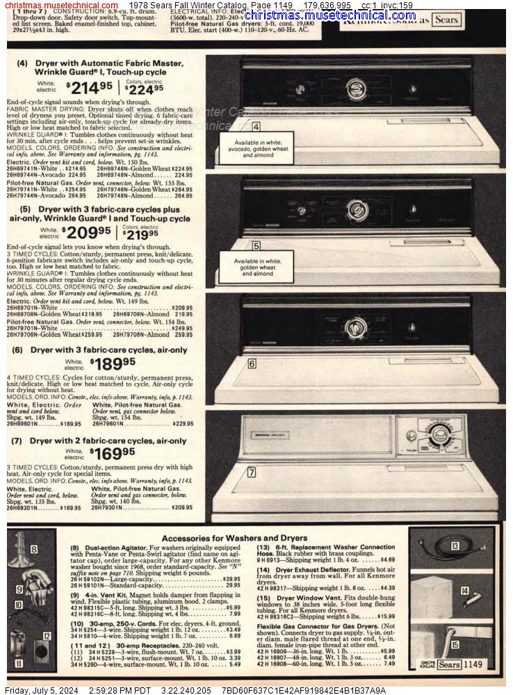 1978 Sears Fall Winter Catalog, Page 1149