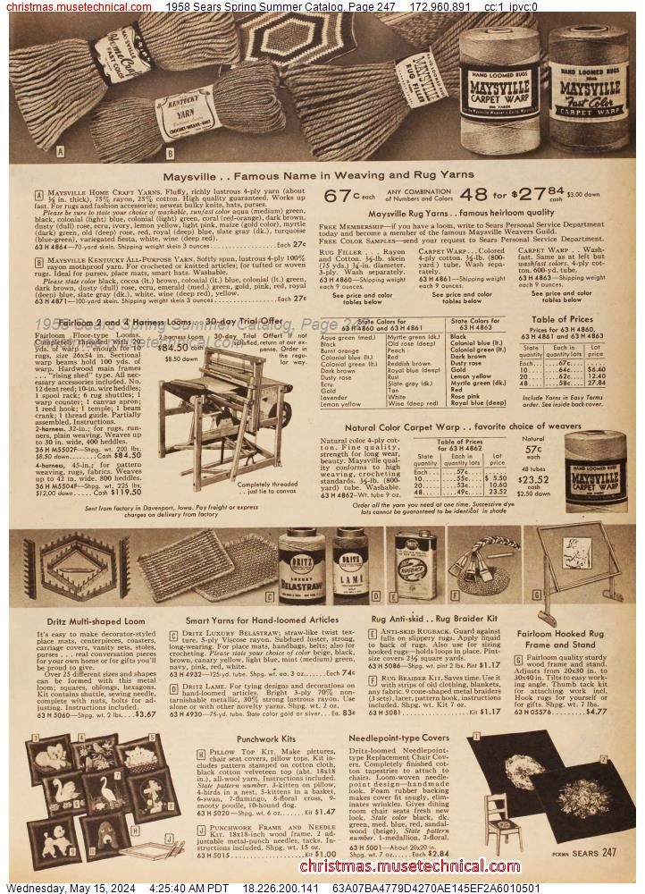 1958 Sears Spring Summer Catalog, Page 247