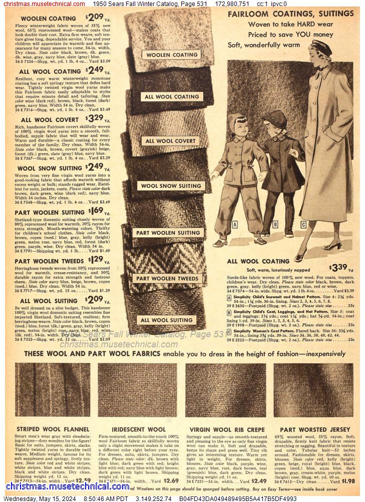 1950 Sears Fall Winter Catalog, Page 531