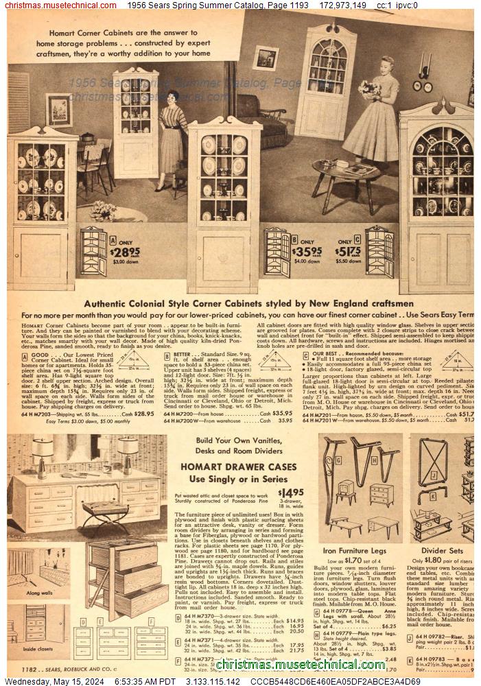 1956 Sears Spring Summer Catalog, Page 1193