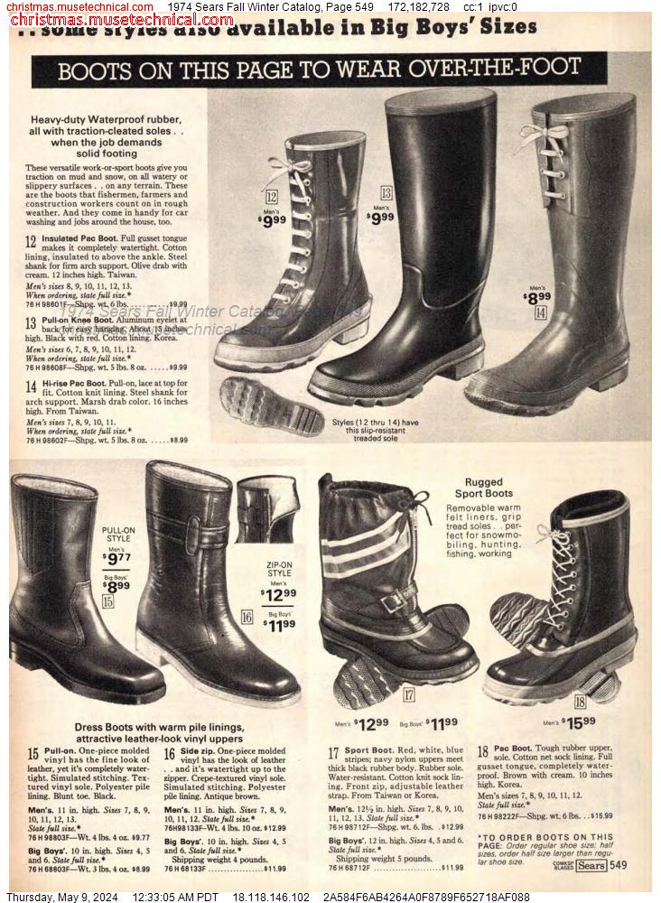 1974 Sears Fall Winter Catalog, Page 549