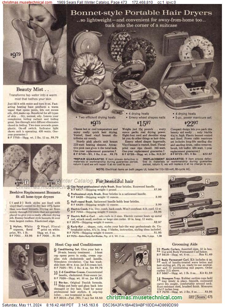 1969 Sears Fall Winter Catalog, Page 473