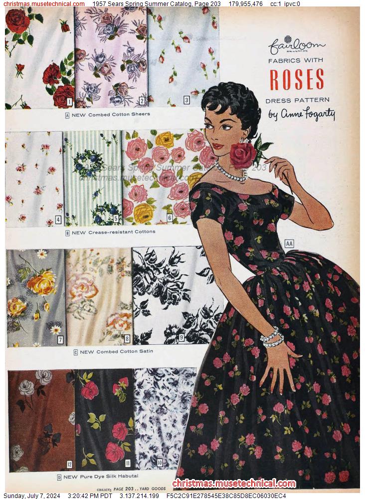1957 Sears Spring Summer Catalog, Page 203