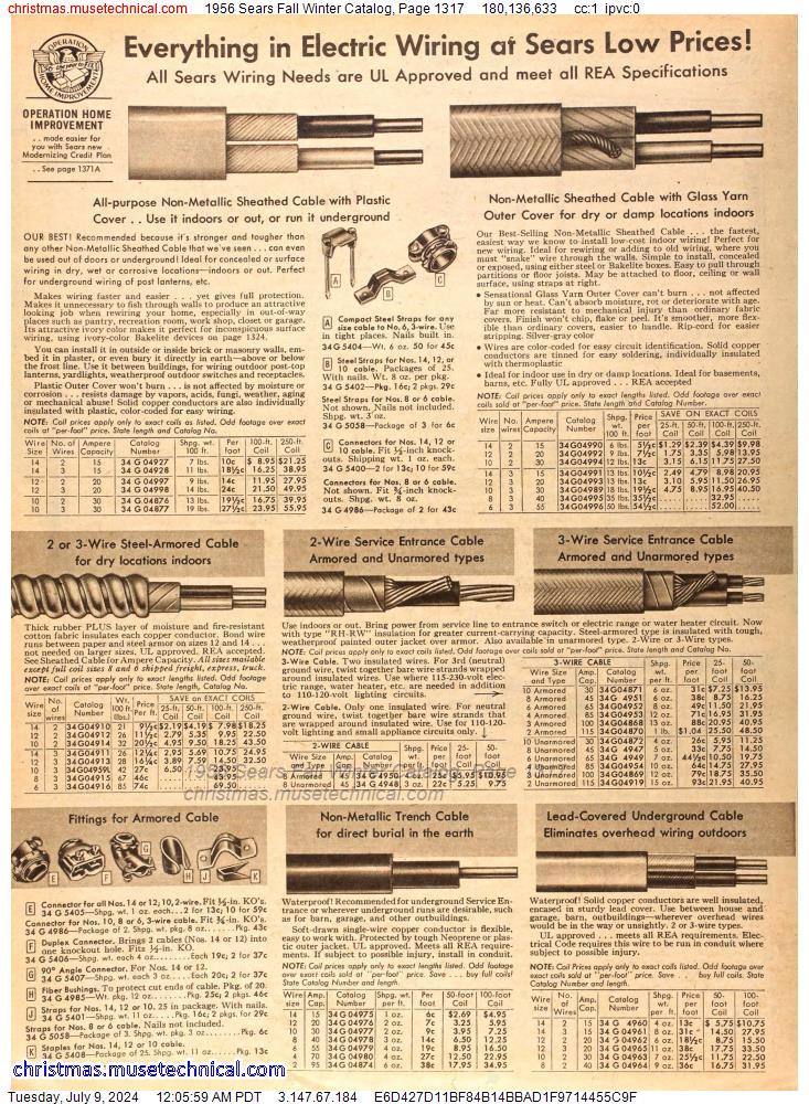 1956 Sears Fall Winter Catalog, Page 1317